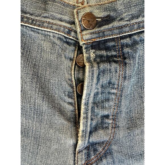 Citizens of Humanity Evans Relaxed Button Fly Jeans Distressed Medium Wash EUC - Picture 10 of 11